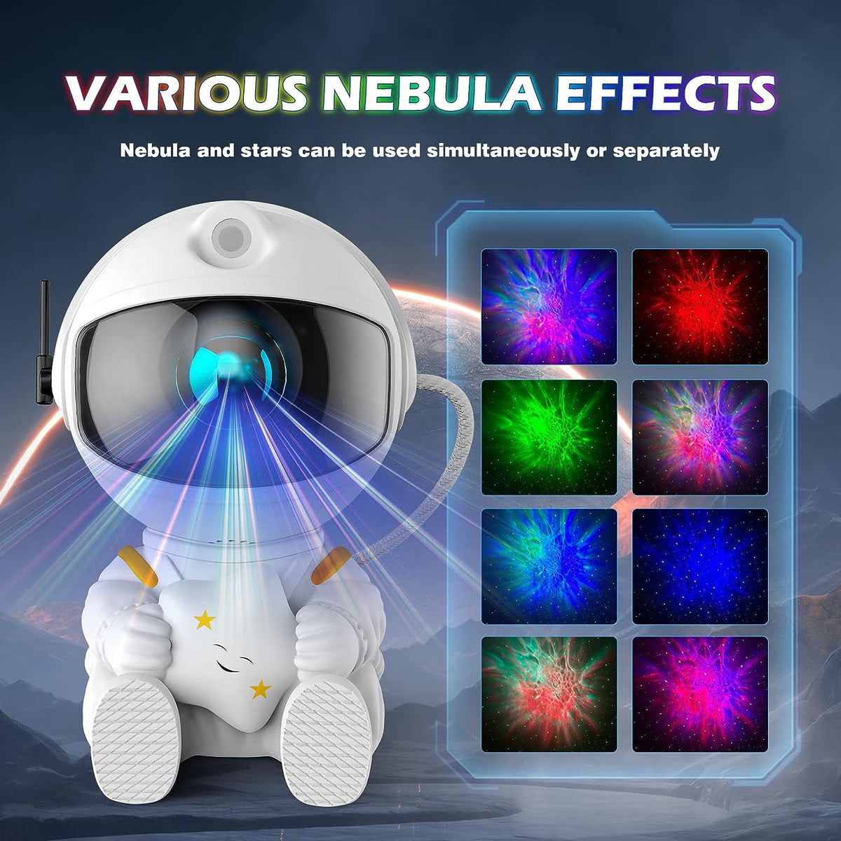 Astronaut Galaxy Projector Night Light, Star Projector for Kids Room Decor